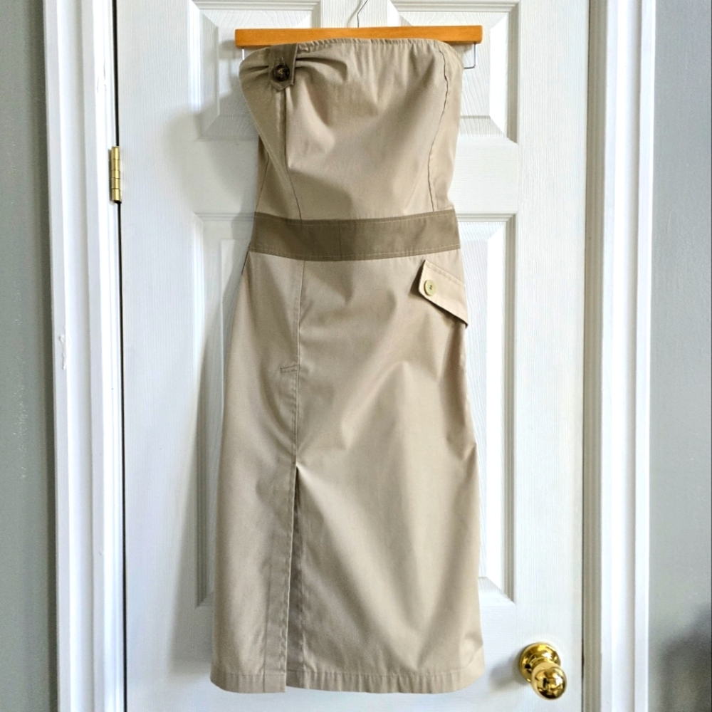 London Fog strapless trench coat dress.